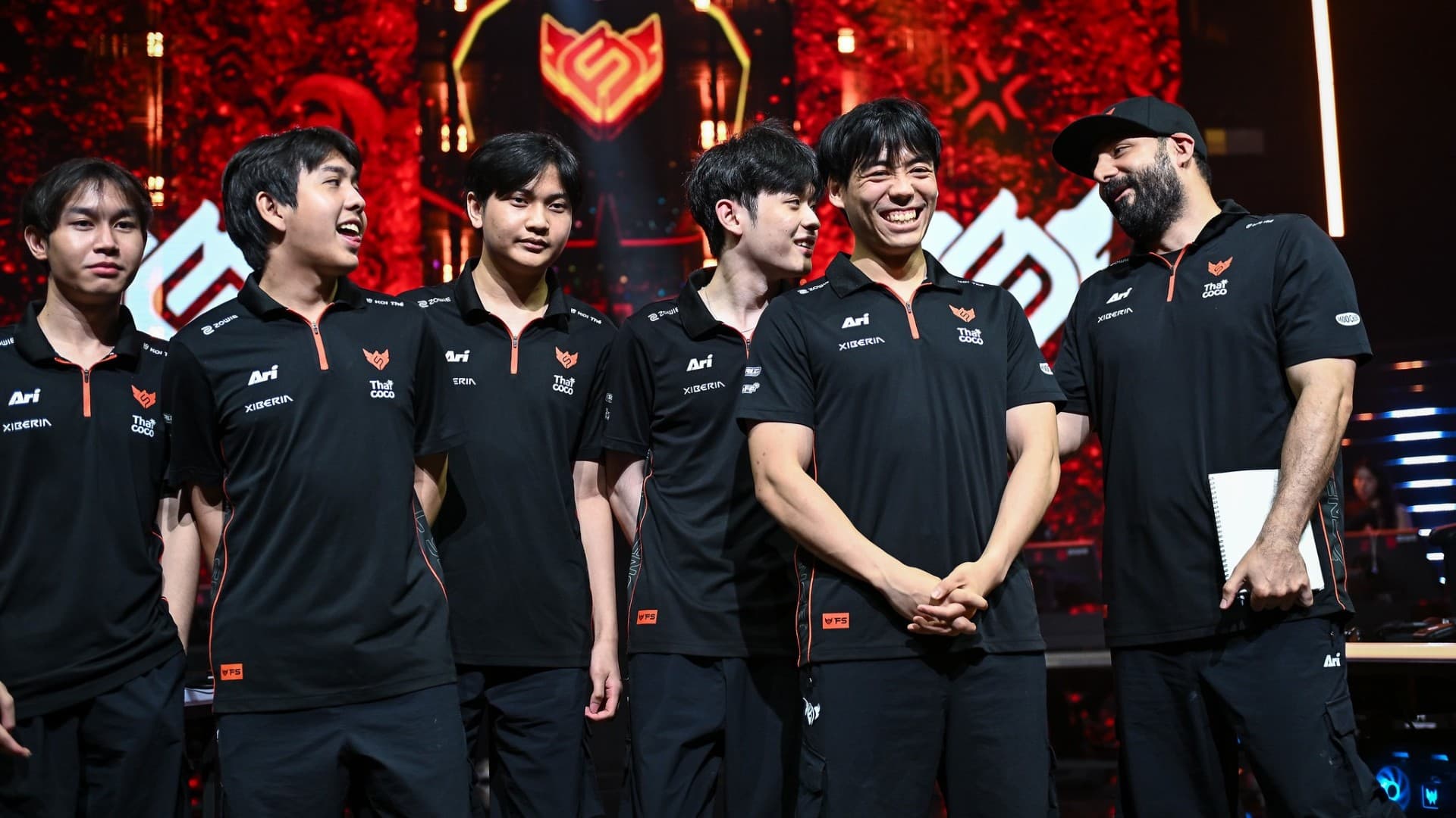 Esports team on stage